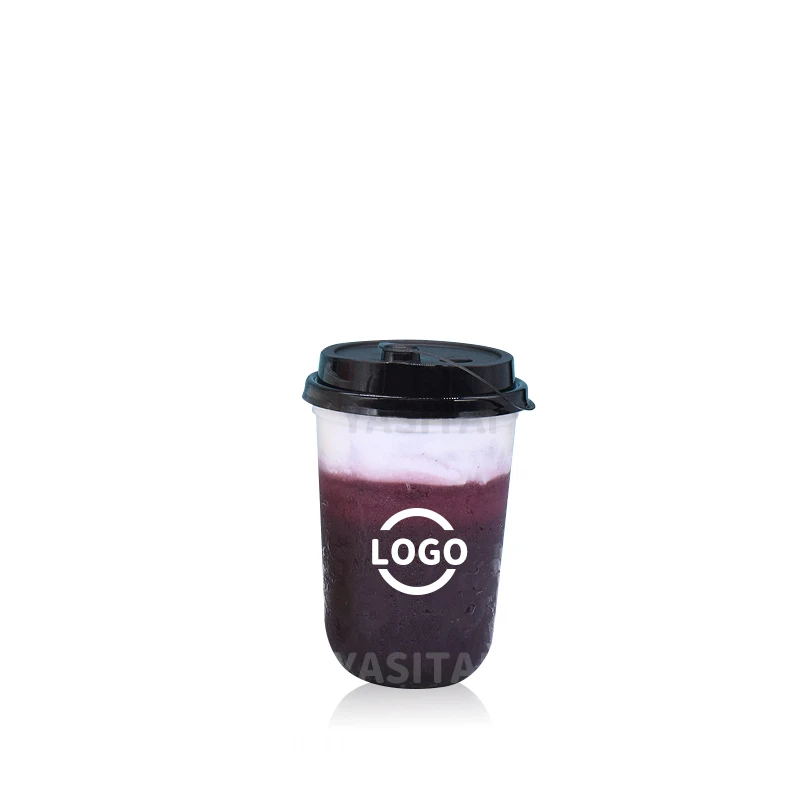 50pcs Thick disposable black coffee milk tea cup 280ml 400ml 500ml hot  drink packaging beverage cups