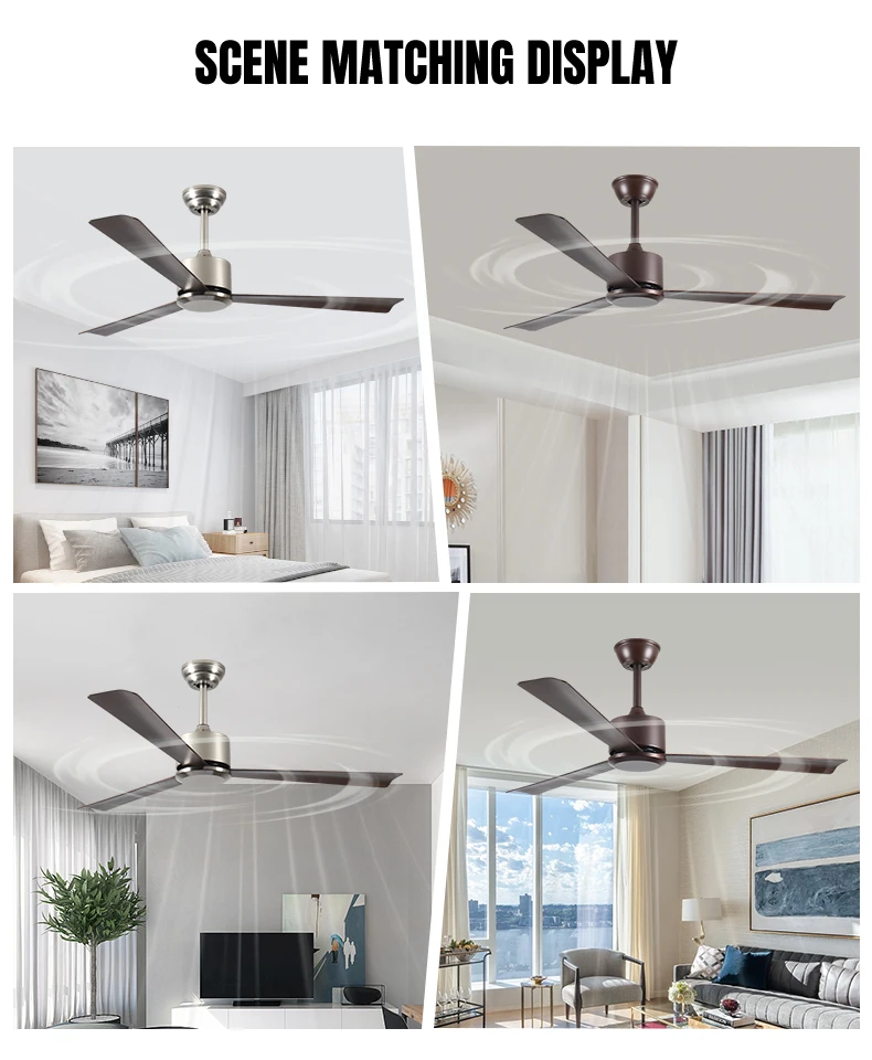 OEM Stainless Steel ABS Living Room High Quality Pak Ceiling Fan Without Light Kit