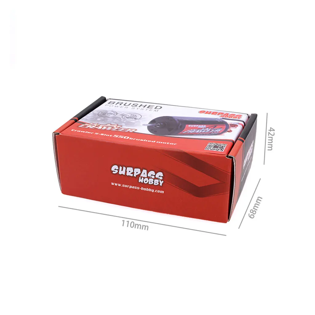 Moteur 550 35T à Balais En Carbone Pour Voiture RC 1/10 – Puissant, 7600 RPM, 18,5 V