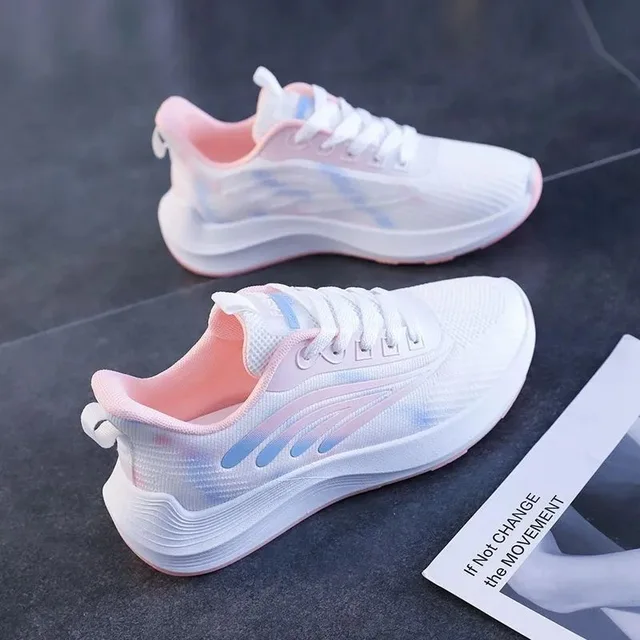 Fashionable Spring/Summer/Autumn Lace-Up Casual Sneakers Non-Slip Soft PU Breathable Mesh Comfortable Lightweight Running Shoes