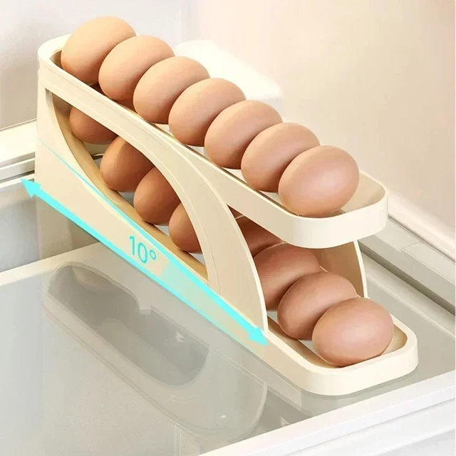 automatic roll-down double-layer egg dispenser Rolling Egg Holder for Refrigerator