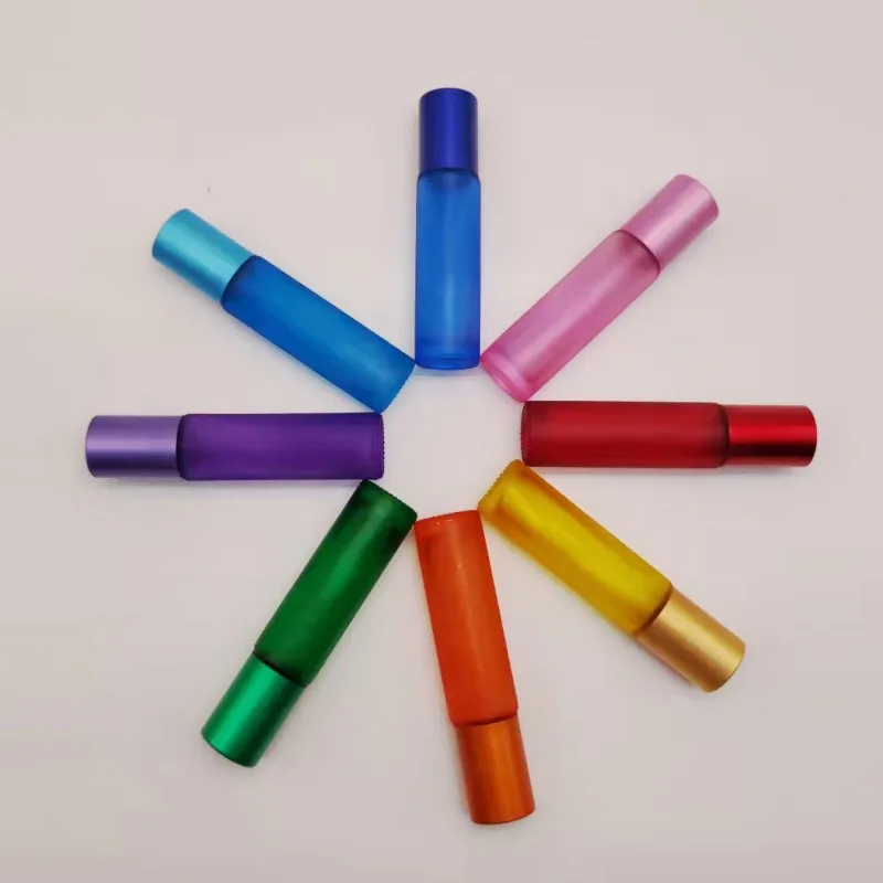 10ml Portable Frosted Glass Roller Roll On Essential Oil Perfume