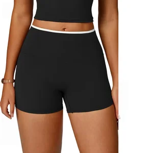 Quick-Drying High Waist Yoga & Running Fitness Shorts Elastic Closure Solid Pattern Sports Leggings