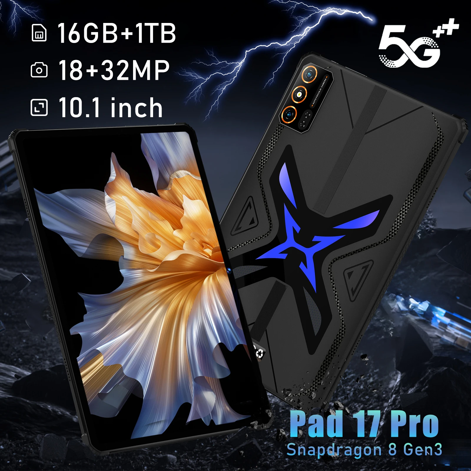 New Arrival Pad17 Pro Plus 16GB RAM 1TB ROM Android 15 Tablet PC