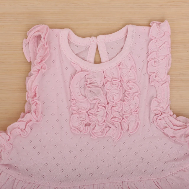 100% хлопок дышащий довольно лепесток рукав двухслойные летние платья для детей