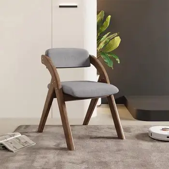Solid Wood Folding Dining Chairs with Soft Backrests and Seat Cushions Space-Saving Solution for Households