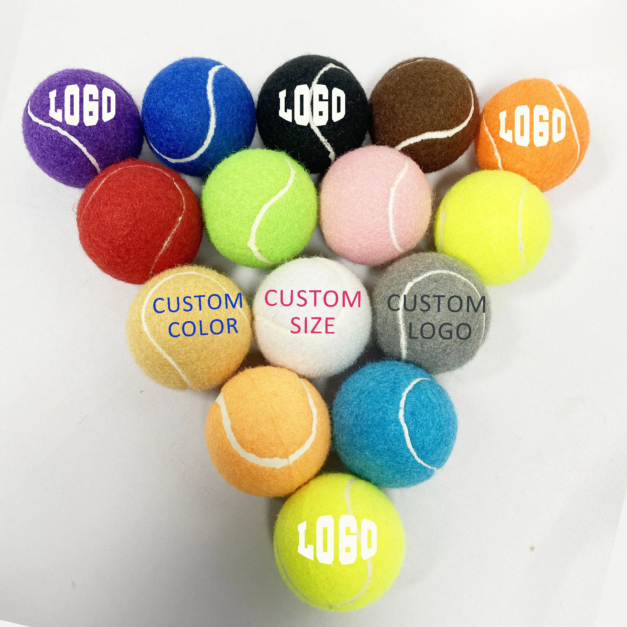 Custom Printed Logo Branded Professional Personalized Beach Training Throwing Practice Rubber Pet Dog Playing Tennis Ball