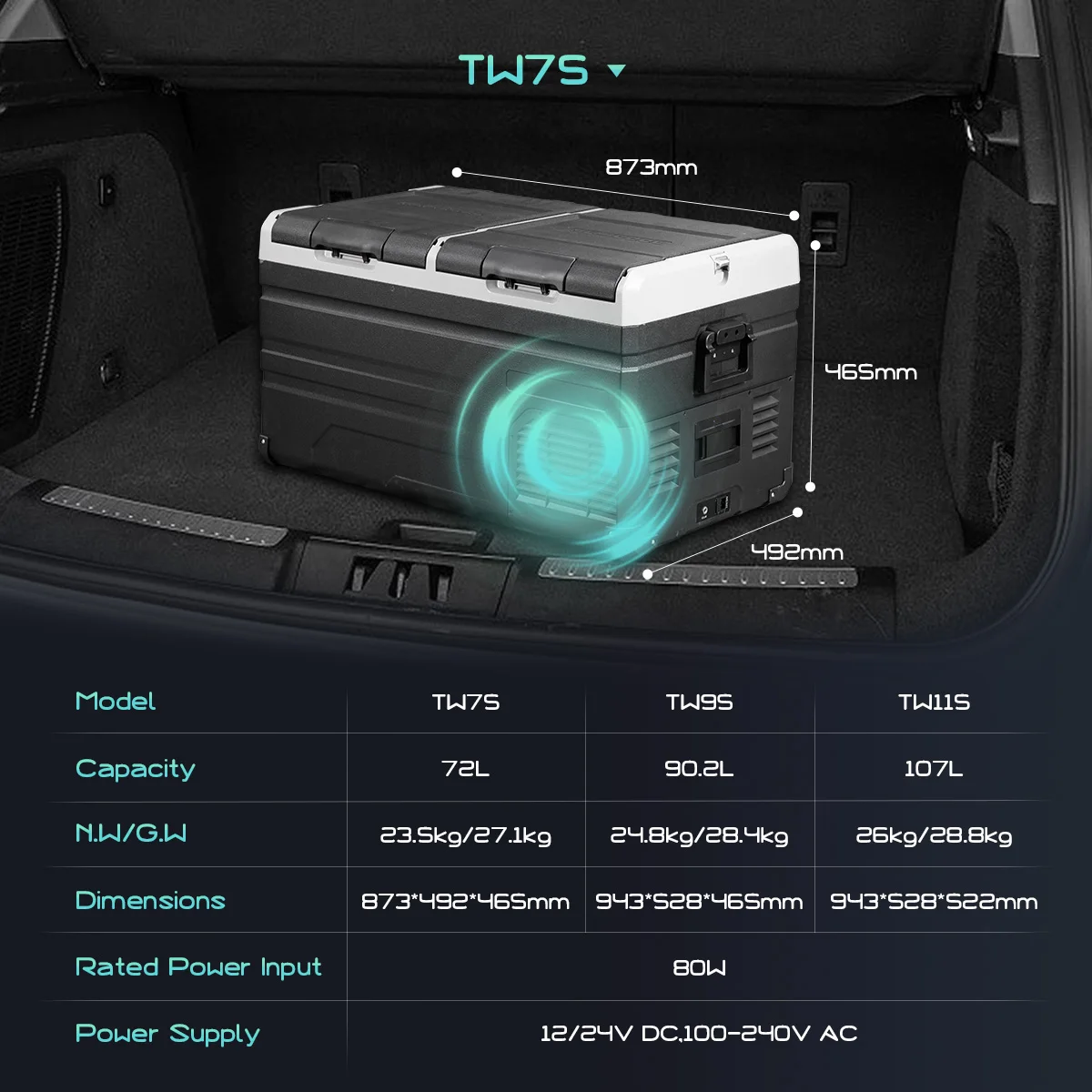 Alpicool TW75 Dual Zone Car Fridge - App Control & Cooling