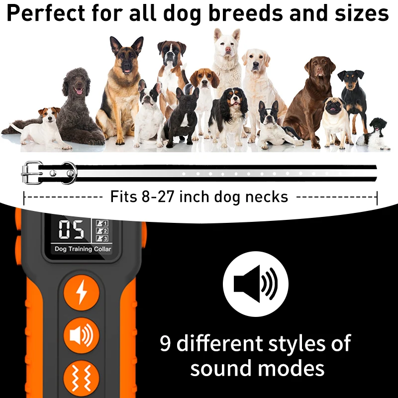 Advanced Manufacturer Supplier Dog Training Collar Fashion Effective Pet  Behavior Correction Obedience Shock Vibration Beep