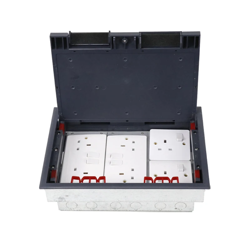 3 Compartments Raised Floor Socket Outlet  Service Floor Box