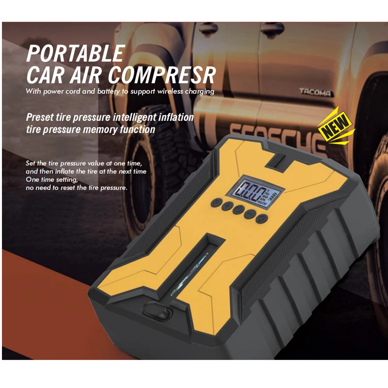 High Quality 100W Digital Electric Car Air Pump - Portable & Rechargeable