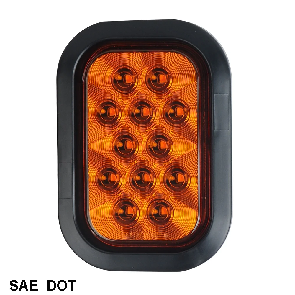 5.3" X 3.4" Rectangular LED Tail Light 12V/24V LED Rear Lamp for Truck Trailer Stop/Turn/Tail, SAE/DOT/FMVSS108