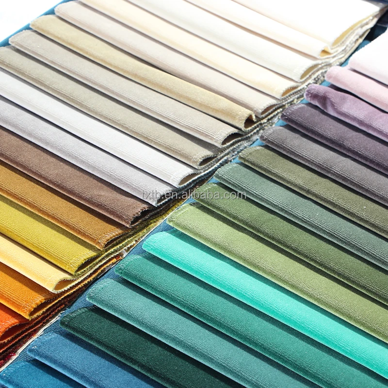 Hometextile Shiny Plain Design Furniture Fabric Solid Holland Velvet