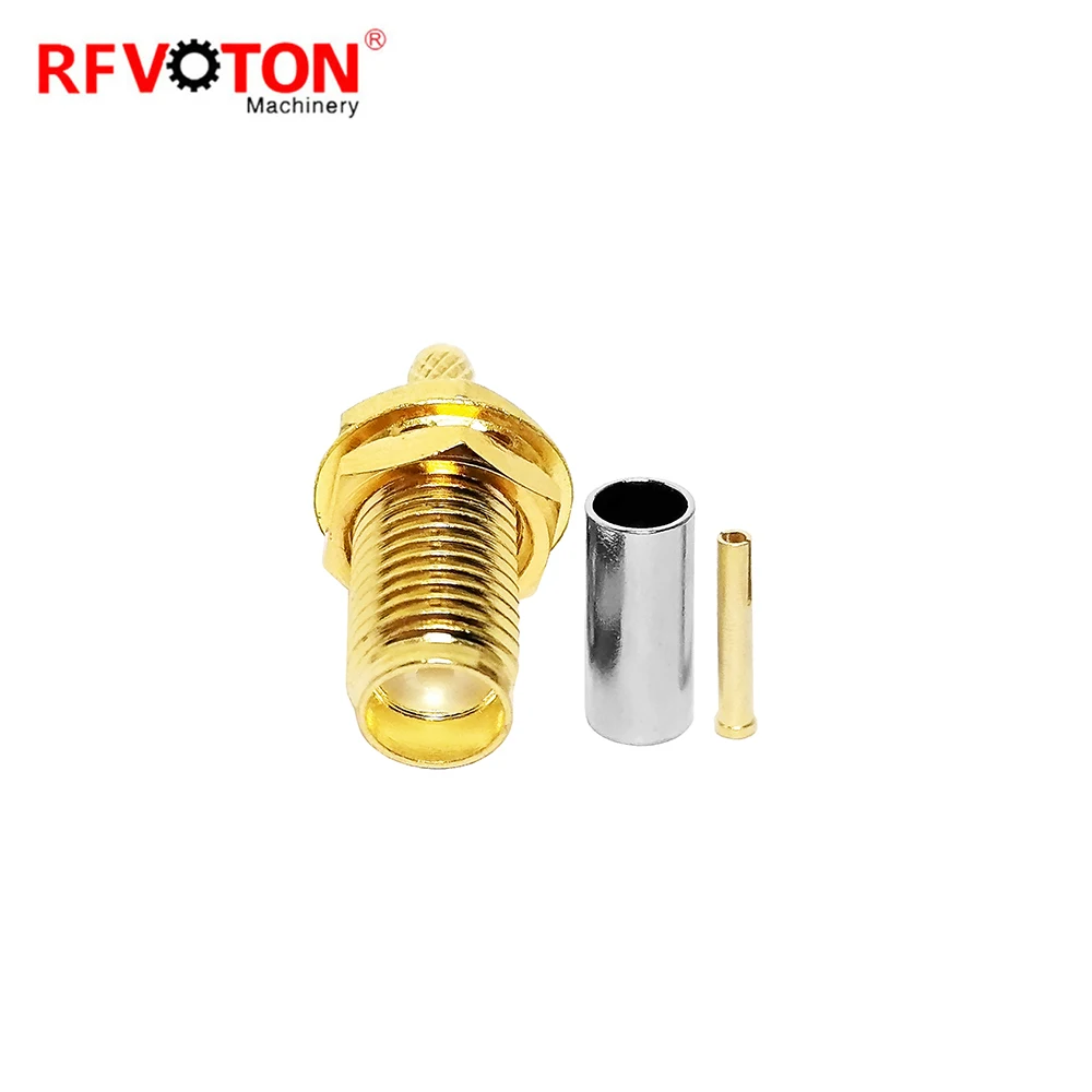 Factory supply SMA Female Jack Bulkhead rf connector for RG316 RG174 LMR100 coaxial cable RF Coax Coaxial connectors in stock manufacture