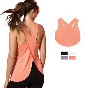 Woman Sportswear Back Crossover Tops for Women 2022 Sleeveless Shirts Gym Tank Tops