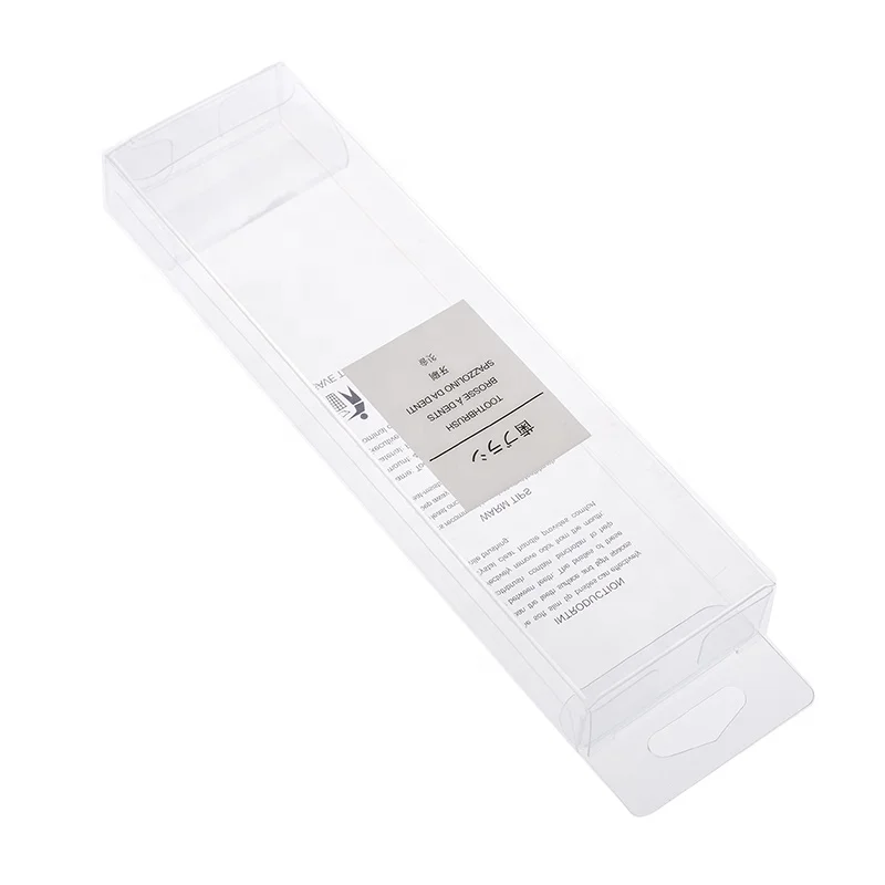 Good Quality Custom Box clear Cuboid PVC Plastic Box Transparent Plastic Tooth Brush Packaging Box
