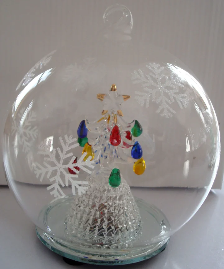 Christmas ornament baubles snow glass decorative hanging balls details