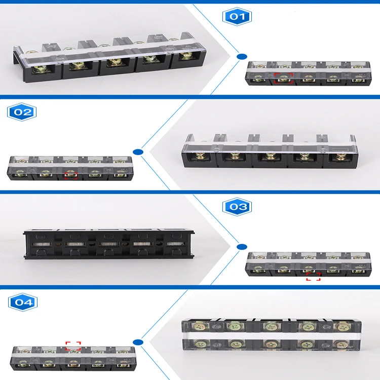 TC1005 High Current Terminal Block 100A 5P Fixed Terminal Block Wire Connector Distribution Box Terminal