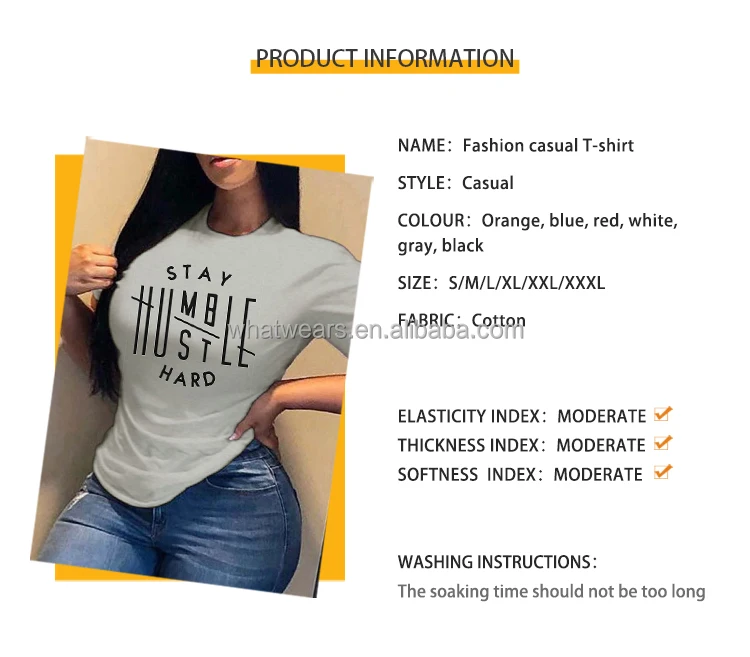 GQ1356 2022 new arrivals clothing t-shirt letter printing cotton t-shirt female casual plus size t-shirts