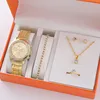 Set di gioielli con orologio in oro (senza scatola) -A