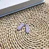 Purple No-Hole Leather Strap End