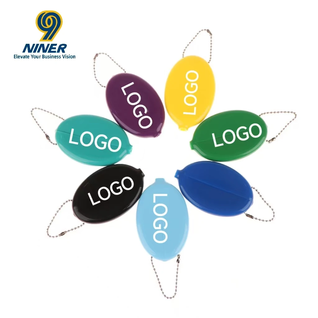 PVC Mini Oval & Round Coin Purse Wallet with Customizable Logo