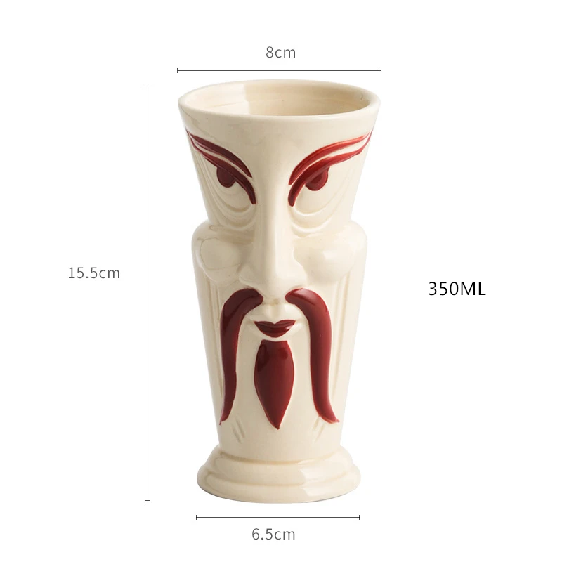 Popular Vintage Tiki Cup Tumbler Ceramic Polynesian Style MCM Totem Made In Japan 6