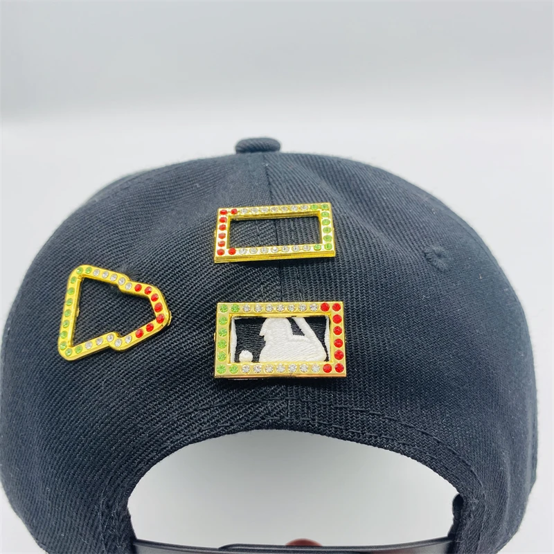 Custom wholesale Hot sale border hat pins frame pins rhinestone Galvanized pins for hats
