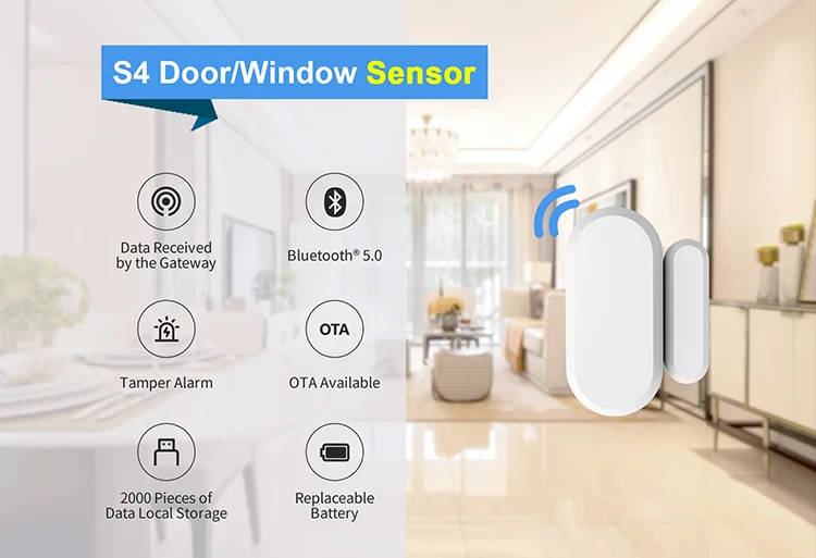 Remote Control Bluetooth Vibration Sensor Tamper Alarm Iot Ble5.0 Door And Window Sensor Buy