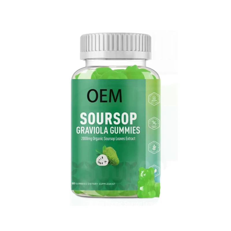 Graviola Soursop Leaves Extract Vitamin C Zinc Supplement Customizable Organic Soursop Graviola Gummies