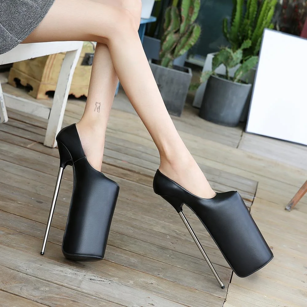 30cm Super High Stiletto Metal Heel Womens Ring Party Pumps Platform Punk  Shoes | eBay