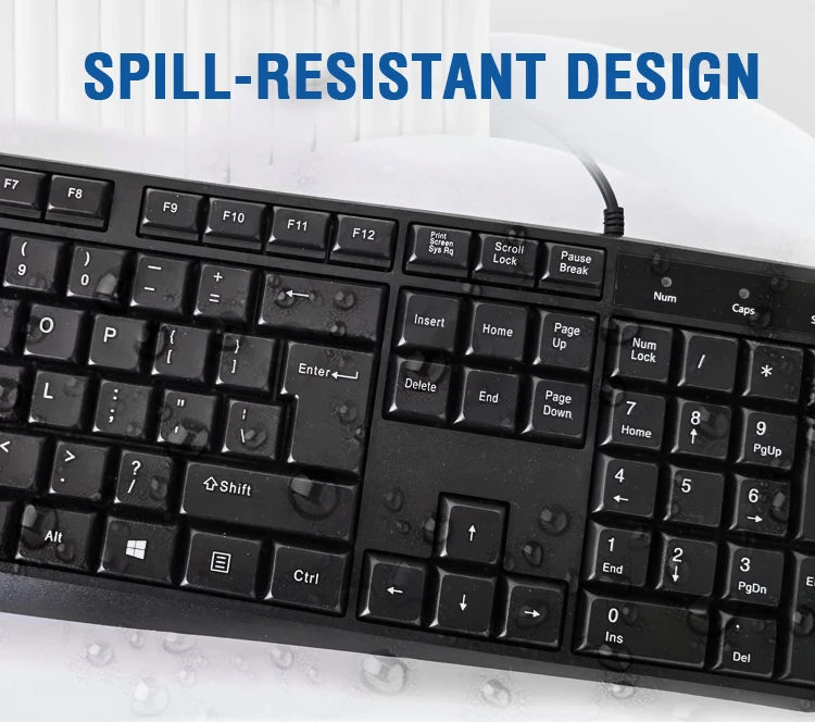 Cheapest Computer Business Wired Keyboard Mouse Combo Russian/french