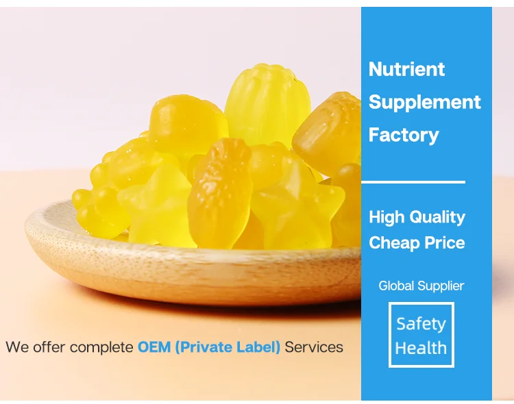 Etiqueta privada Oem Niños sin azúcar Suplemento de inmunidad Multivitaminas gomas para niños 0