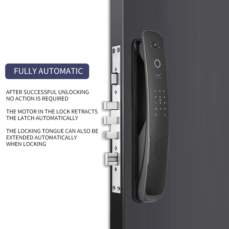 Fingerprint Smart Electronic Fully Automatic Password Card High Security APP with Camera Door Lock