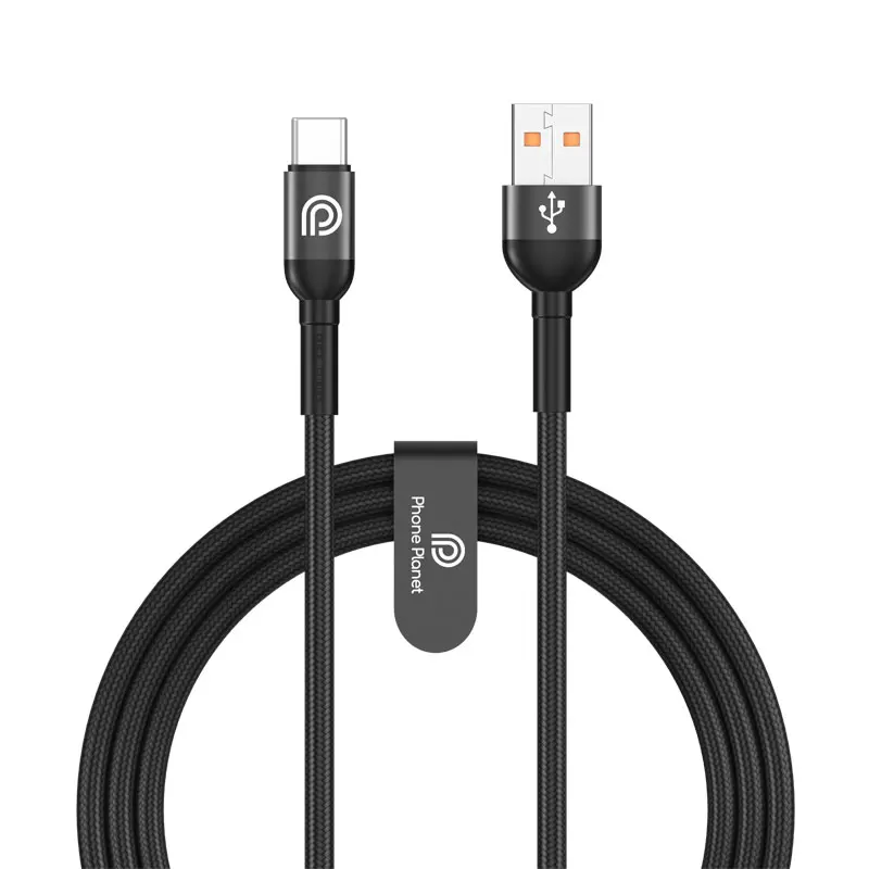 Phone Planet USB Mobile Phone Charger Type C Cable Black Braided 1M Super  Quick Fast Charging Data Cable for Android Cell Phones