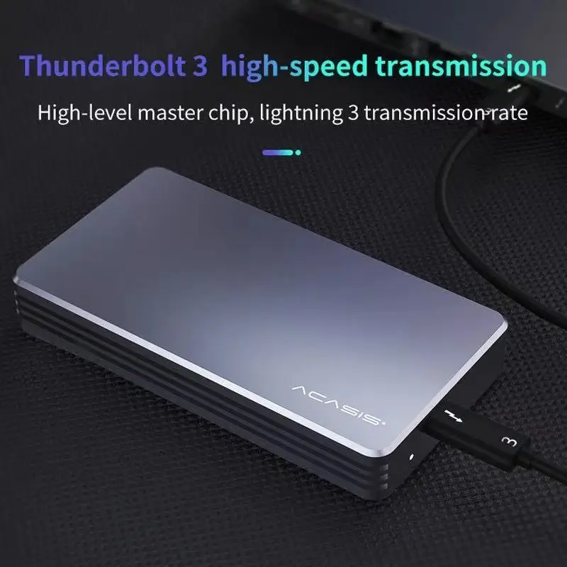 Acasis-Boîtier Thunderbolt 3 pour disque dur externe SSD M.2, 40Gbps,  NVcloser, en aluminium, haute vitesse, pour ordinateur portable et de bureau