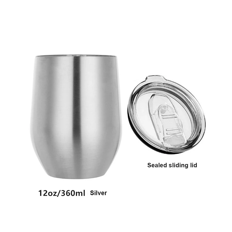 12oz Wine Tumblers Thermal Coffee Cup Luxury Mugs With Lids Matte Matt