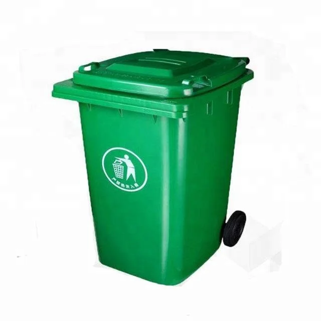 Wheeled industrial outdoor 120L garbage bin container plastic waste bin ...