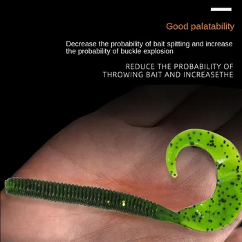 Lure Curl Tail Soft Bait 25g Multi-color Bionic Artificial Soft Bait for Bass Long-Cast Fishing Stainless Steel 10 Pack – Soft Lure – view 5
