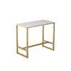 Mesa rectangular blanca 120*60*105 metal dorado