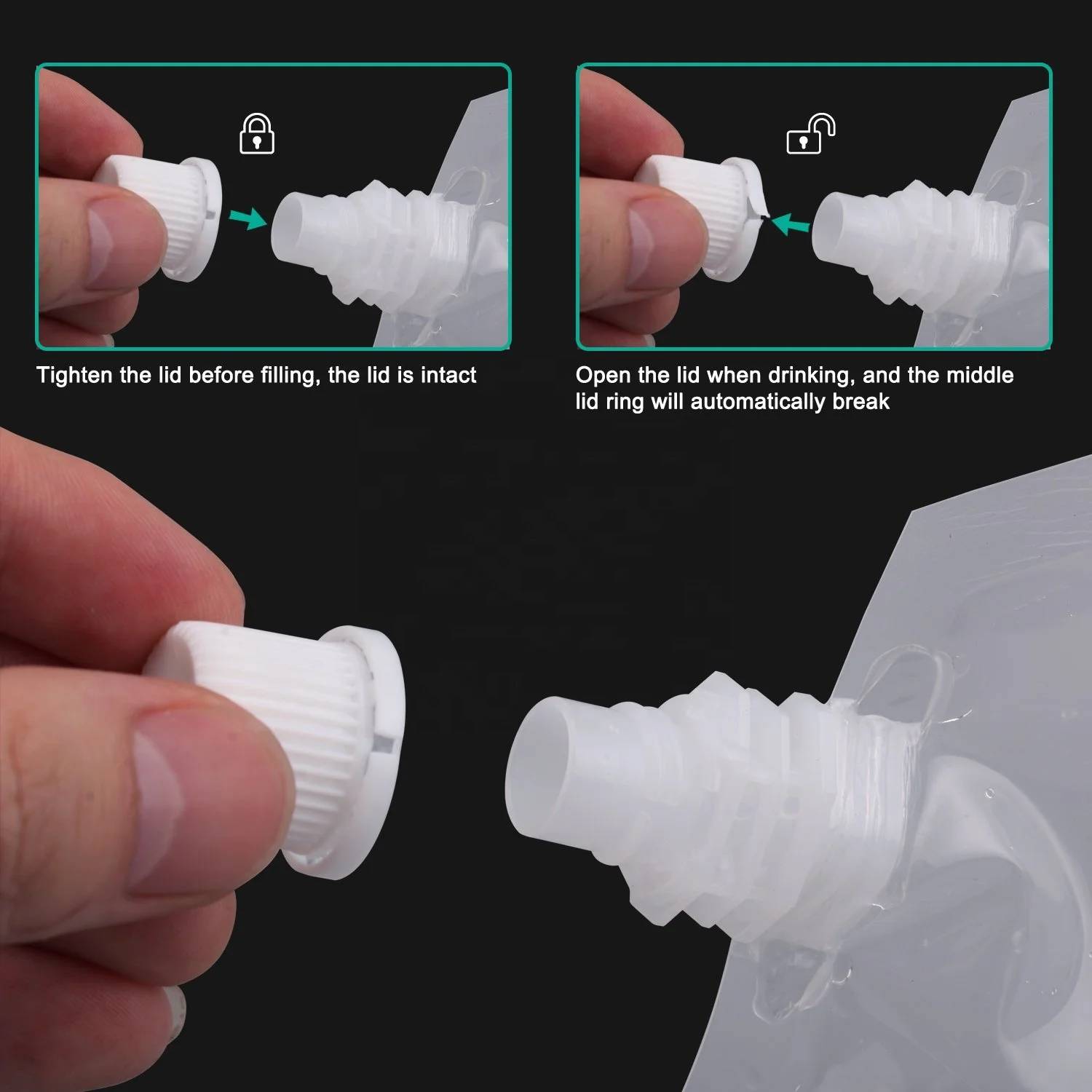 Competitive Price Clear Plastic Flask Bags Travel Beverage Alcohol Liquid Liquor Packaging Cruise Sneak Liquor Spout Pouch