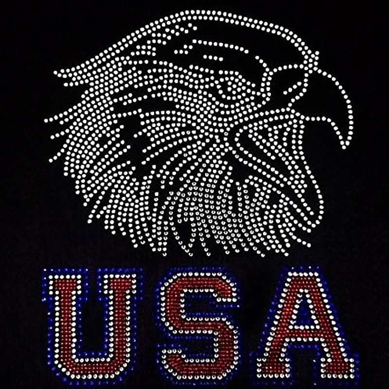 Free sample glasses afro girl custom iron on heat transfer sticker rhinestone transfer motif