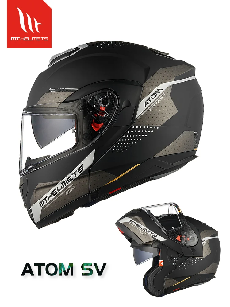 ECE DOT Approved MT Atom SV Double Lens Helmets for Men Women