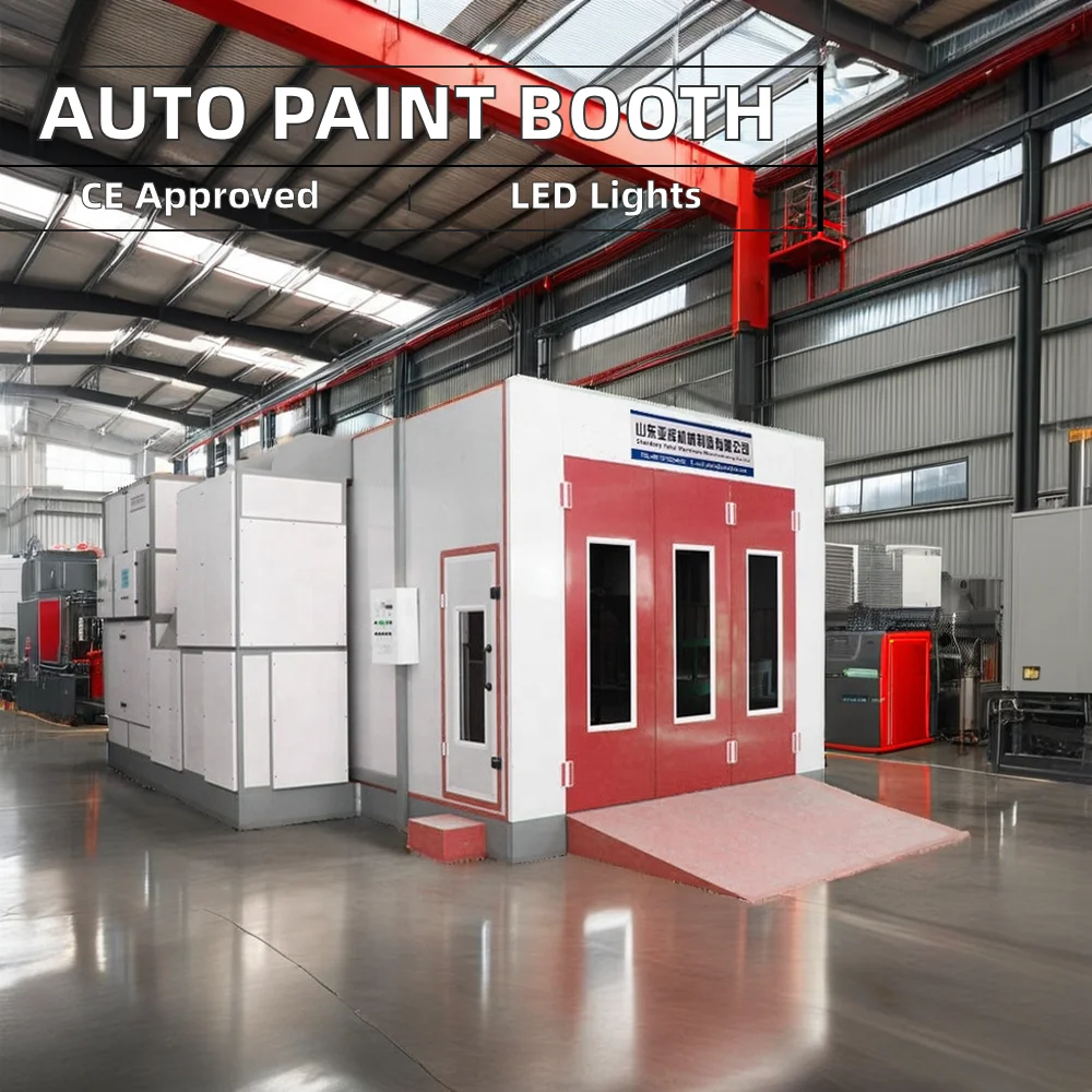 New Auto Paint Booth with LED Lighting and Diesel Burner Heating for Car Painting and Baking Oven for Sale