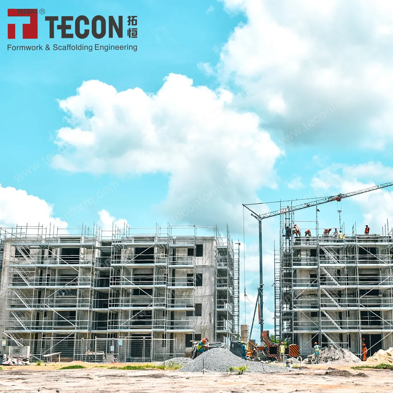 TECON Metal Ringlock Scaffolding for Building Construction Hot Dip Galvanized Shoring Bridge Scaffold Tower System