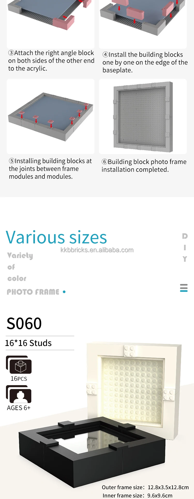 Creative Building Blocks Frame with Multiple Sizes Available Versatile ...
