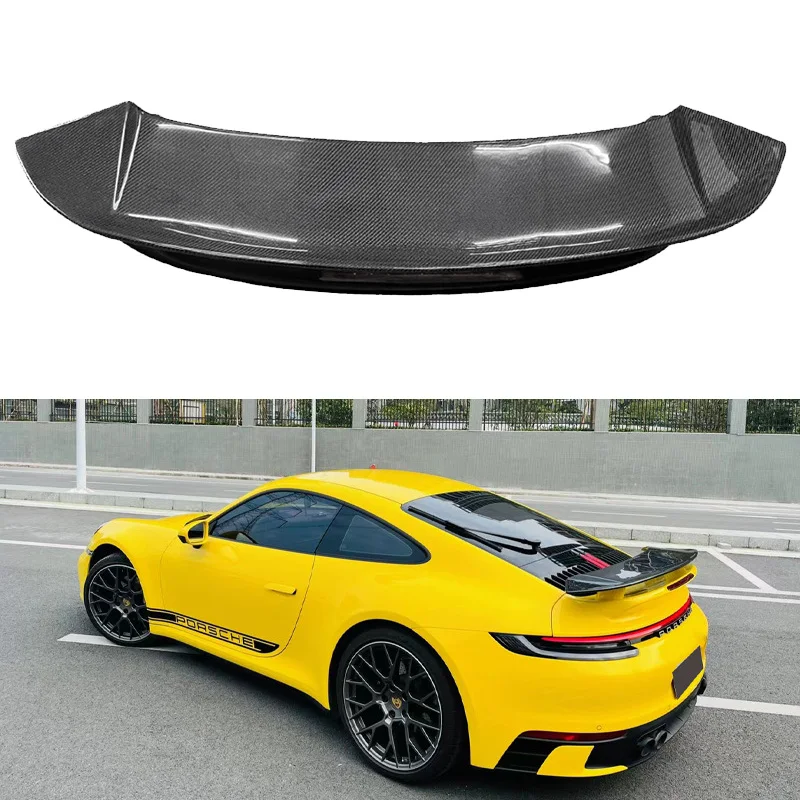 992 Style Real Carbon Fiber Fibre Rear Trunk Spoiler Big Tail Wing For Porche 911 911.1 911.2 Turbos