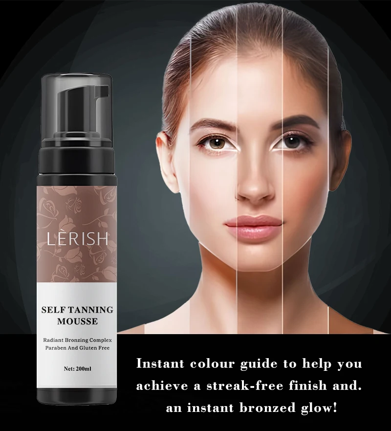 Factory Wholesale Private Label Organic Face And Body Fake Tan Foam