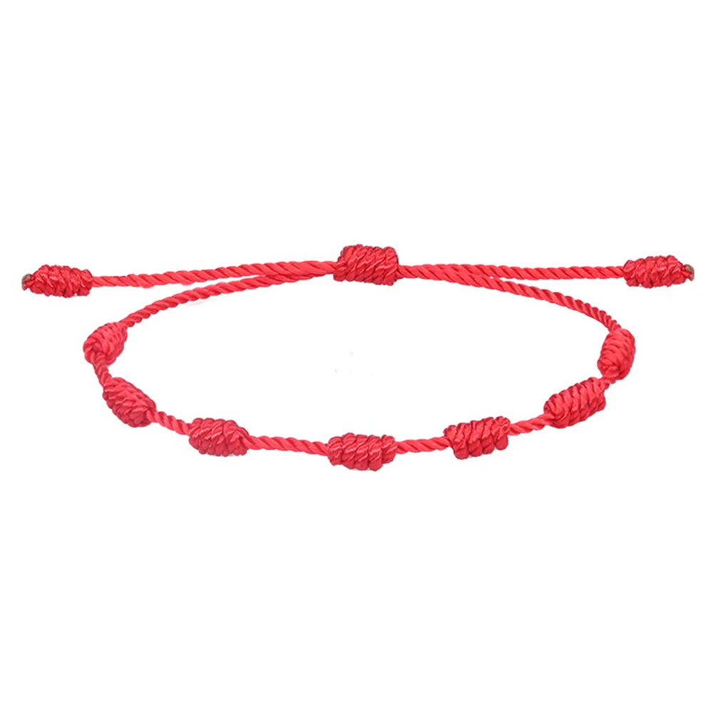 Rouge 7 Knots Red String Bracelets Protection Good Luck Amulet Handmade Lucky  Pulseras De Cuerda Rope Bracelets