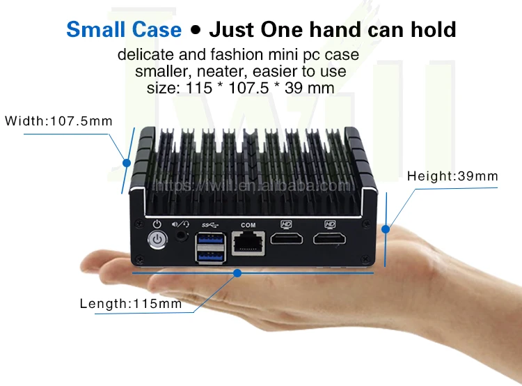 J3160 Quad Core Mini PC with Fanless Firewall & 4GB Video Memory